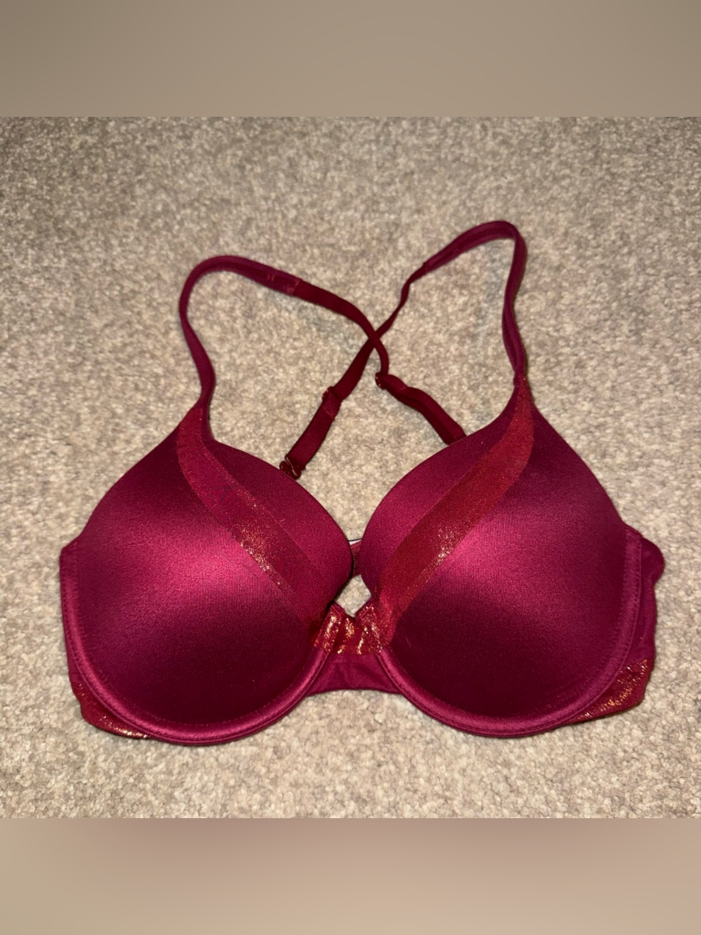 Victoria's Secret Smooth T-Shirt Bra in Deep Red